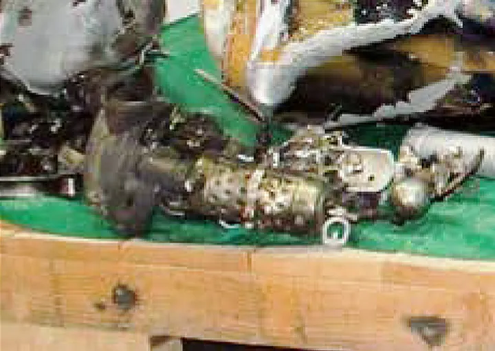 Engine debris from the Riyadh airport attack