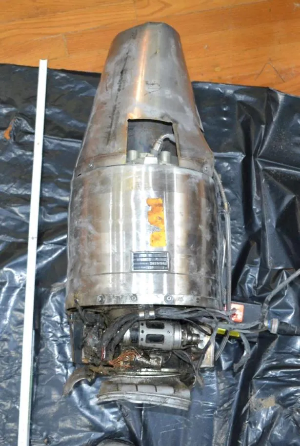 Turbojet engine among the missile debris