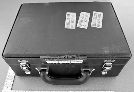 Carrying case of GPS antennas with labels